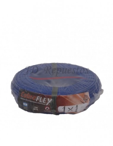 Cable Unipolar 1x1 Mm Azul X 100 Mts.