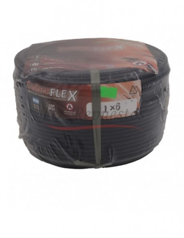 Cable Unipolar 1x6 Mm Negro X Mt.