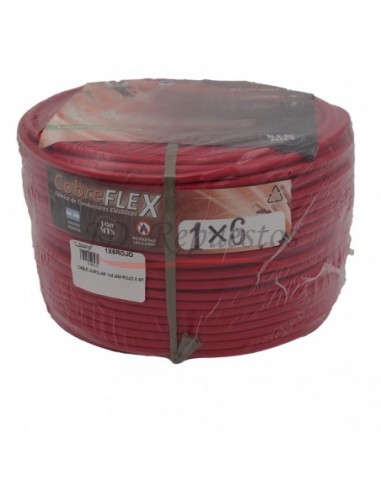 Cable Unipolar 1x6 Mm Rojo X 100 Mts.