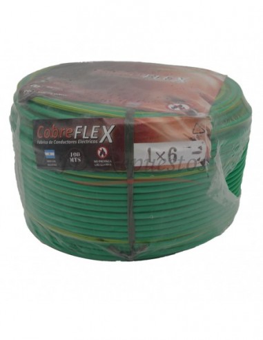 Cable Unipolar 1x6 Mm Verde X 100 Mts.