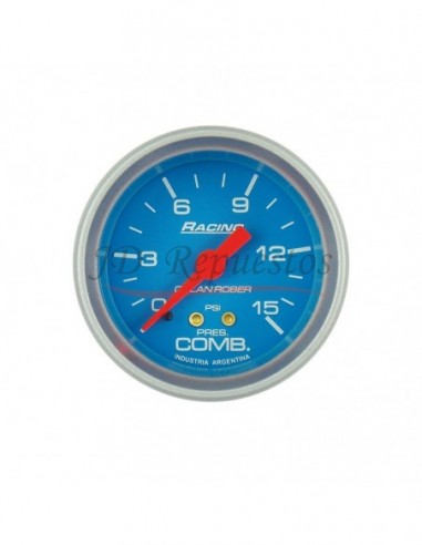 Reloj Presion Nafta 16psi Racing Celeste Mecánico (313c16)