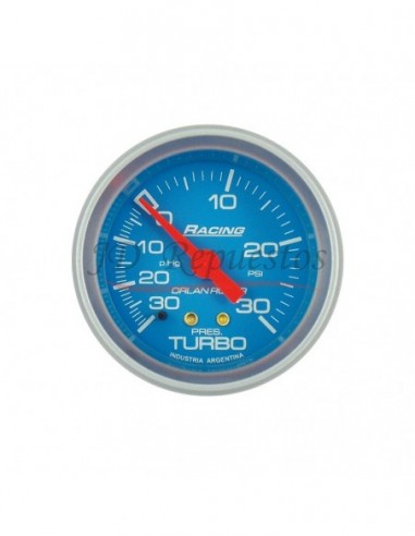 Reloj Presion De Turbo -30p.hg / 30psi Racing Celeste (314c 30)