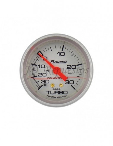 Reloj Presion De Turbo -30p.hg / 30psi Racing Plata (314p30 )