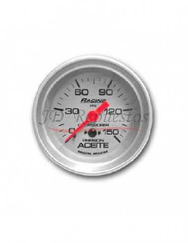 Reloj Presion Aceite 150psi Racing Plata (315p150)