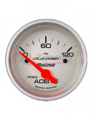 Reloj Presion Aceite Elect. 12v 120psi Racing Plata (316p120 )