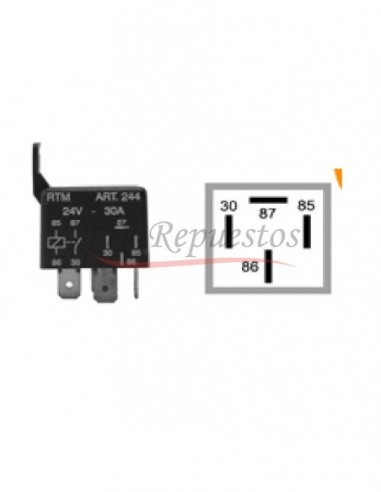 Mini Relay 24v Conexion Ford / 4 Term / Con Soporte