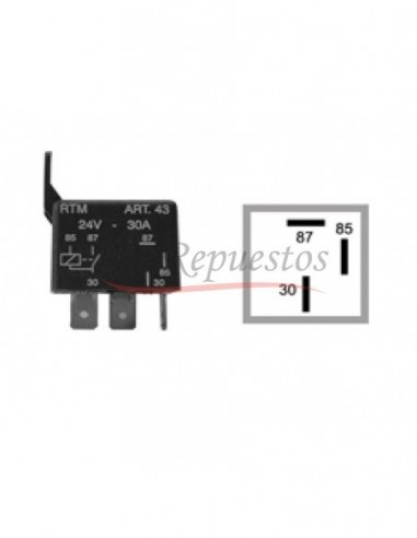 Mini Relay 24v / 3 Term / Con Soporte