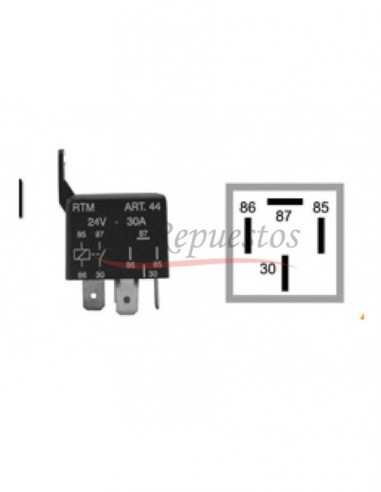 Mini Relay 24v / 4 Term / Con Soporte