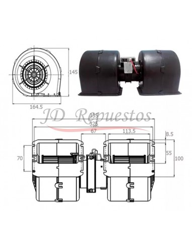 Motor Ventilacion Analogico. 24v 3vel. Universal