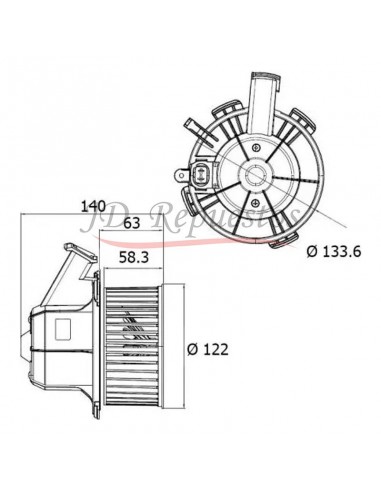 Motor Forzador Soplador Calefaccion/refrigeracion Logan / Sandero 1.0 / 1.6 - Diam Ext 122mm