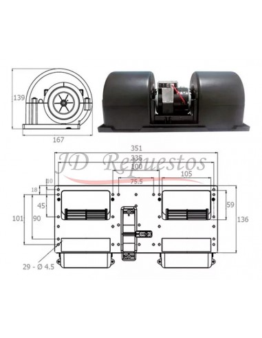 Motor Forzador - Soplador 12v (con Carbones)