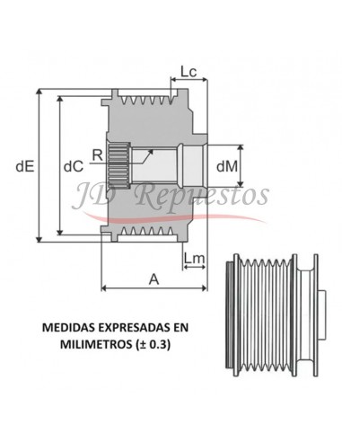 Polea De Rueda Libre Para Vw Caddy Ii / Polo Classic 1.9tdi / Passat 1.6-1.9tdi