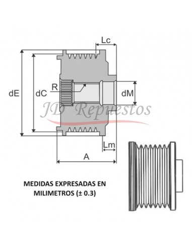 Polea De Rueda Libre Para Alternador 7c