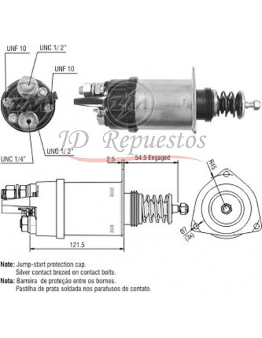 Solenoide M.benz 1362,1938,1944-d.remy 41-42mt 24v.