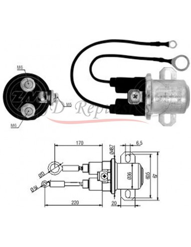 Solenoide Ford F600/700 C/m Cummins 8.3-case 38mt 12v.