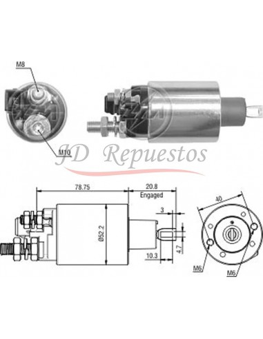 Solenoide Mwm Motor X10 229-volvo (356401110) 24v. Indiel