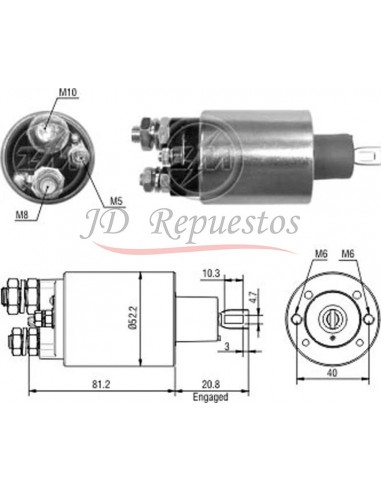 Solenoide M.benz Om-case-cummins-fiat-perkins (23.0910) 12v Indiel