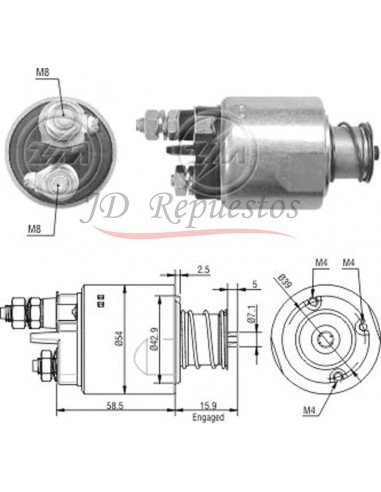 Solenoide Fiat 1.3 Jtd (valeo 594646)