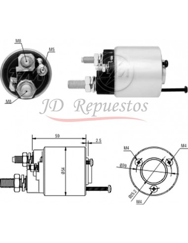 Solenoide J.deere Tractores 5210,5310,5410 (valeo) 12 V