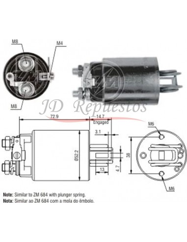 Solenoide Gm Luv,blazer-honda-nissan-suzuki (hitachi) 12v