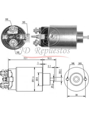 Solenoide Jeep Cherokee,wrangler,dakota (mitsubishi) 12v