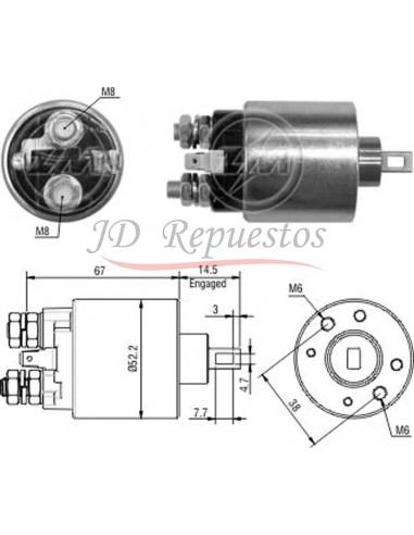 Solenoide Renault 9,11,19,clio 1.6,r11 -volvo (23.0870)