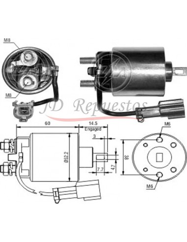 Solenoide Nissan (hitachi) 12v