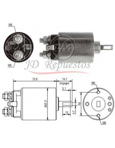 Solenoide Isuzu-j-deere-nissan (hitachi) 12v