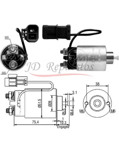 Solenoide Nissan Pulsar 12v