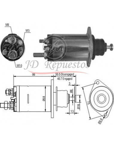 Solenoide M.benz 28mt 12 Volt (10453950)