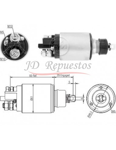 Solenoide Case Farm- M.ferguson 290- Perkins (iskra) 12v