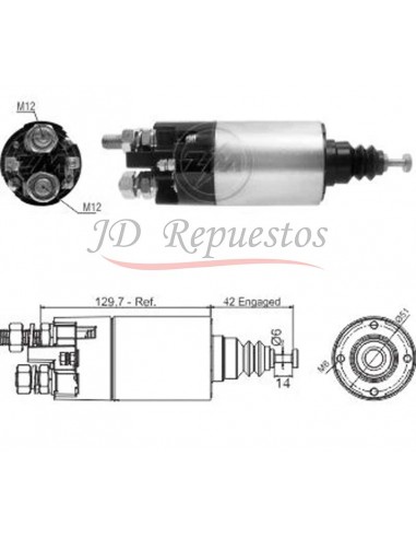 Solenoide Mitsubishi 12v M373x05671 Maquinas Viales