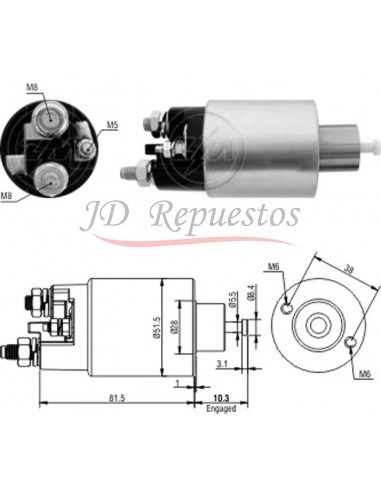 Solenoide Citroen Ax,xsara,c3,c4,saxo,berlingo