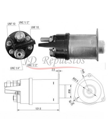 Solenoide Case-ford-m.ferguson-n.holland (d.remy 1115623) 12v