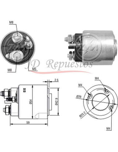 Solenoide Peugeot 206 D/2001 - Renault Clio D/99 12v