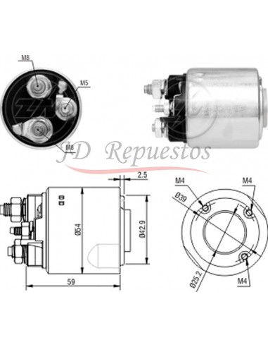 Solenoide Renault Clio,logan,sandero (d7e39cm)