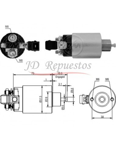 Solenoide Gm Blazer,s10,silverado Mwm D/2002 12v.