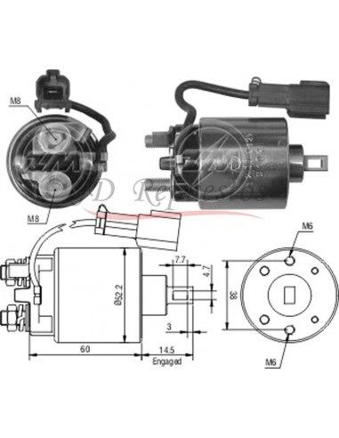 Solenoide Nissan Almera,primera,sentra,200 Sx (hitachi) 12v