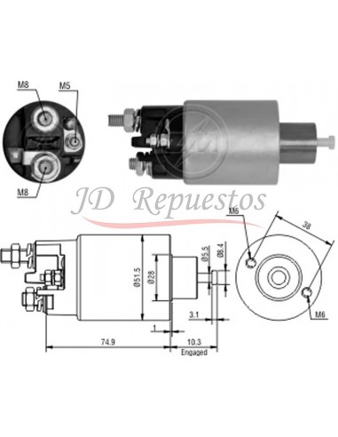 Solenoide Renault Master 1.9,2.5,2.8