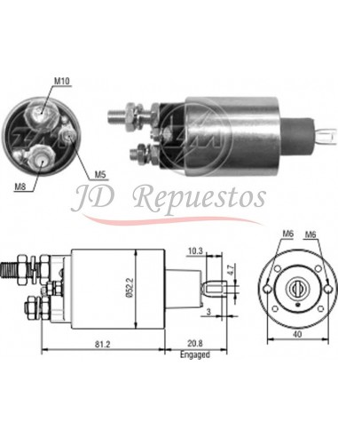 Solenoide Volkswagen Camion 1315 / 17250 / 26250 / Titan