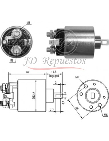 Solenoide Renault Clio 1.9d,td,megane 1.9 (23.0800) Indiel