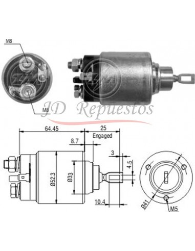 Solenoide Renault Clio 1.1,1.2,clio Ii 1.2i, 12v (2339304025)