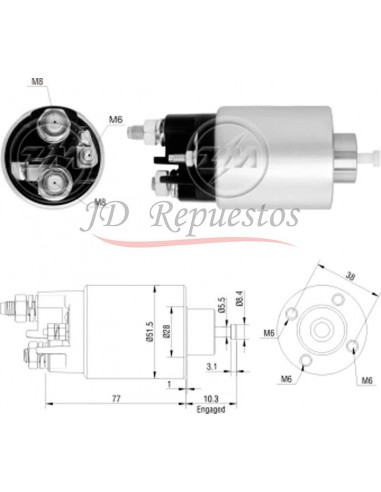 Solenoide Fiat Bravo,punto,stilo,marea,palio 1.9,1.9jtd (m1t30071)