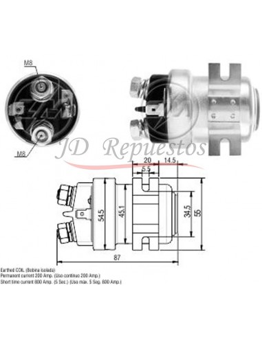 Solenoide Mercedes Benz 1633 Super Torque (auxiliar) 12v