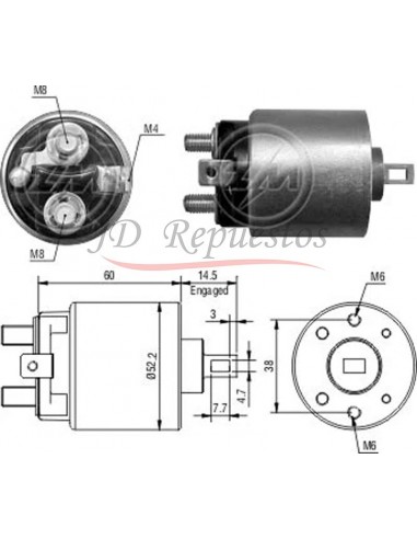 Solenoide Chevrolet Astra 1.7td,vectra Td (hitachi) 12v