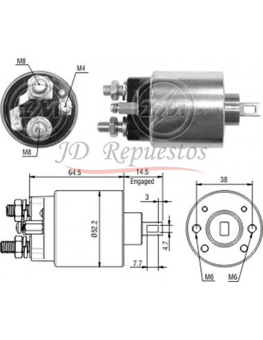 Solenoide Vw Gol 1.6,2.0 C/motor Cht (indiel) 23.0880 12v