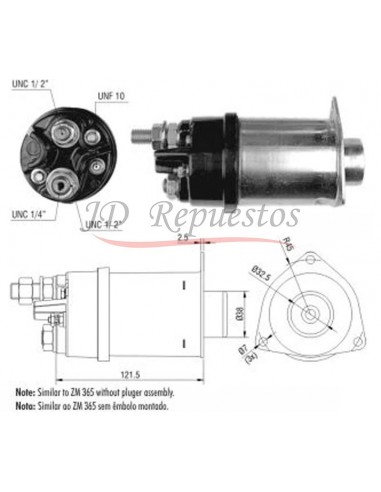 Solenoide Cummins-caterpillar 41mt Tubo De Laton (d.remy) 12v