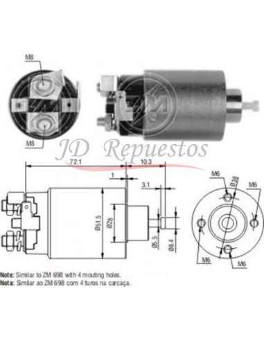 Solenoide Mitsubishi-mazda-nissan (mitsubishi) 12v