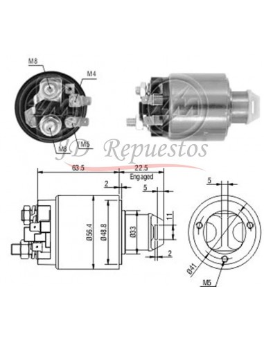 Solenoide Renault 11,18-ford Sierra 1,6-gacel 12v