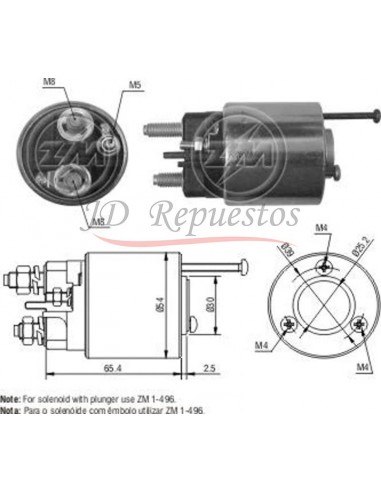 Solenoide Renault Clio,express,kangoo,lagun,megane,19,21(valeo)12v